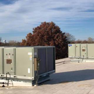 An American Standard commercial HVAC system installed