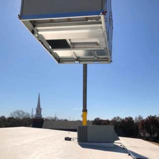 A commercial HVAC unit being installed